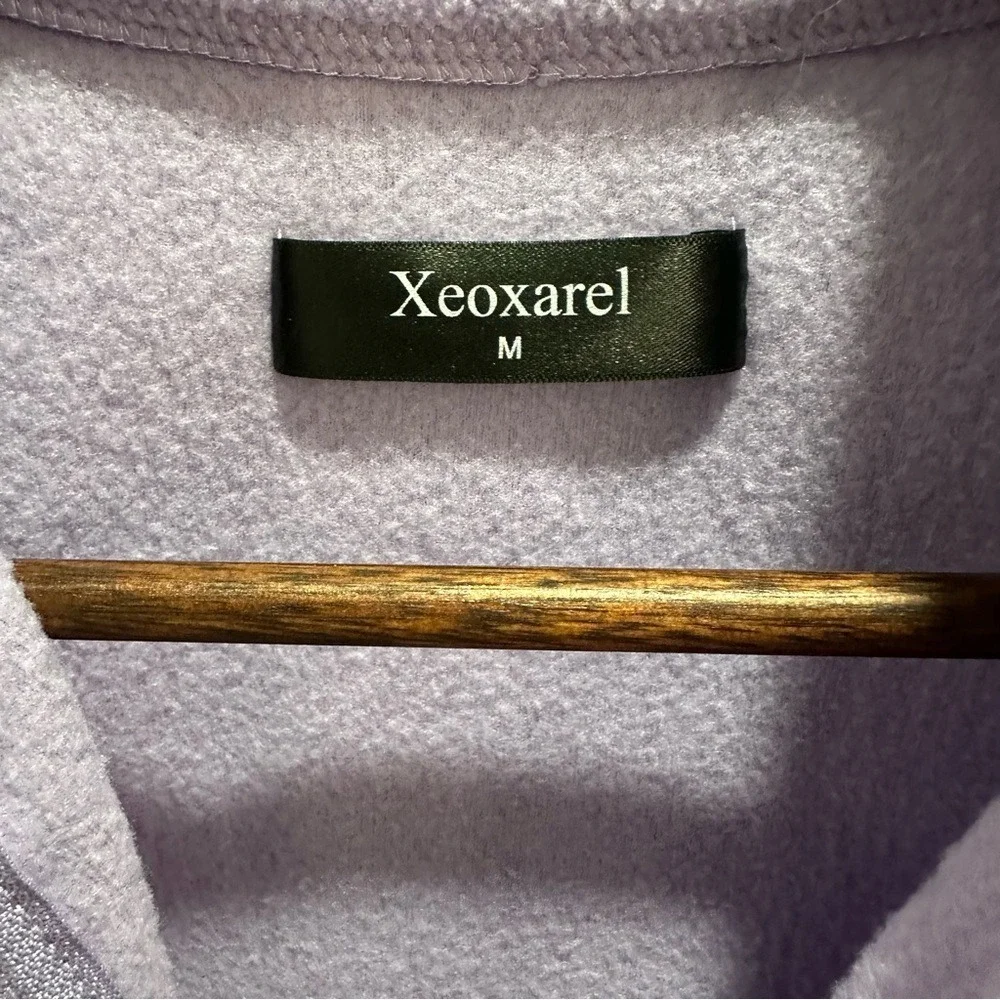 Xeoxarel Womens Purple Fleece Full Zip Vest‎ Mock Neck Sleeveless Jacket Size M
